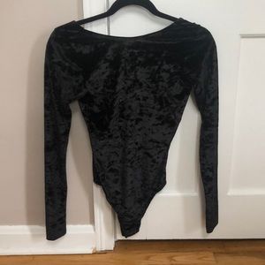 Missguided black velvet bodysuit